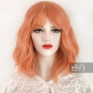 Ashy Red Wavy Wig with Bangs | Mothers Day Gift |  Cadie